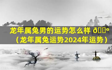 龙年属兔男的运势怎么样 🐺 （龙年属兔运势2024年运势）